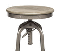 Load image into Gallery viewer, Industrial Height Adjustable Swivel Bar Stool with Oak Wood Top - Grey Finish