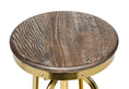 Load image into Gallery viewer, Industrial Height Adjustable Swivel Bar Stool with Oak Wood Top - Gold Finish