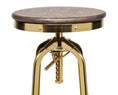 Load image into Gallery viewer, Industrial Height Adjustable Swivel Bar Stool with Oak Wood Top - Gold Finish