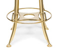 Load image into Gallery viewer, Industrial Height Adjustable Swivel Bar Stool with Oak Wood Top - Gold Finish