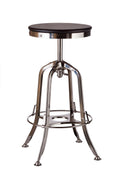 Load image into Gallery viewer, Industrial Wooden Height Adjustable Swivel Bar Stool - Nickel Black