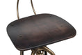 Load image into Gallery viewer, Industrial Wooden Height Adjustable Swivel Bar Stool Chair with Back - Dark French Brass
