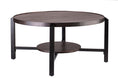 Load image into Gallery viewer, Black Round Coffee Table with Storage Shelf in Copper Finish Top
