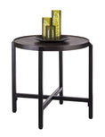 Load image into Gallery viewer, Small Round Iron Black Side Table with Copper Finish Top