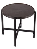 Load image into Gallery viewer, Small Round Iron Black Side Table with Copper Finish Top