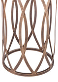 Load image into Gallery viewer, Round Iron Side Table with Cross Legs in Brass Finish
