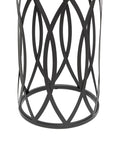 Load image into Gallery viewer, Black Round Iron Side Table with Cross Legs and Gold Finish Top