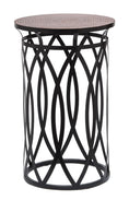Load image into Gallery viewer, Black Round Iron Side Table with Cross Legs and Copper Finish Top