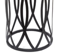 Load image into Gallery viewer, Black Round Iron Side Table with Cross Legs and Copper Finish Top