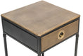 Load image into Gallery viewer, Black Bedside Table with Storage Drawer and Gold Finished Textured Top