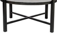 Load image into Gallery viewer, Modern Black Round Coffee Table with Silver Finish Engraved Top