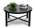 Load image into Gallery viewer, Modern Black Round Coffee Table with Copper Finish Engraved Top
