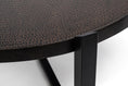Load image into Gallery viewer, Modern Black Round Coffee Table with Copper Finish Engraved Top