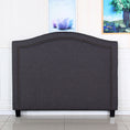 Load image into Gallery viewer, Bed Head Queen Size Charcoal Headboard with Curved Design Upholstery Linen Fabric