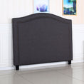 Load image into Gallery viewer, Bed Head Queen Size Charcoal Headboard with Curved Design Upholstery Linen Fabric