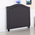 Load image into Gallery viewer, Bed Head Queen Size Charcoal Headboard with Curved Design Upholstery Linen Fabric