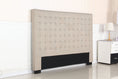 Load image into Gallery viewer, Bed Head King Beige Headboard Upholstery Fabric Tufted Buttons