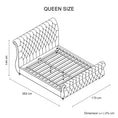 Load image into Gallery viewer, Queen Size Sleigh Bedframe Velvet Upholstery Grey Colour Tufted Headboard And Footboard Deep Quilting
