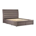 Load image into Gallery viewer, Storage Bed Frame King Size Upholstery Fabric in Light Grey with Base Drawers