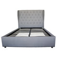 Load image into Gallery viewer, Bed Frame Queen Size in Grey Fabric Upholstered French Provincial High Bedhead