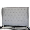 Load image into Gallery viewer, Bed Frame Queen Size in Grey Fabric Upholstered French Provincial High Bedhead