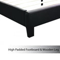 Load image into Gallery viewer, Double Size Leatheratte Bed Frame in Black Colour with Metal Joint Slat Base