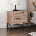 Load image into Gallery viewer, Bedside Table 2 drawers Side Table Solid Acacia Wood Veneered in Tea Colour