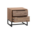 Load image into Gallery viewer, Bedside Table 2 drawers Side Table Solid Acacia Wood Veneered in Tea Colour