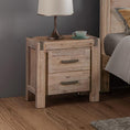 Load image into Gallery viewer, Bedside Table 2 drawers Night Stand in Solid Acacia Wood Oak Colour