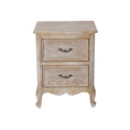 Load image into Gallery viewer, Bedside Table Oak Wood Plywood Veneer White Washed Finish Storage Drawers