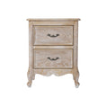 Load image into Gallery viewer, Bedside Table Oak Wood Plywood Veneer White Washed Finish Storage Drawers