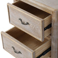 Load image into Gallery viewer, Bedside Table Oak Wood Plywood Veneer White Washed Finish Storage Drawers