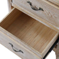 Load image into Gallery viewer, Bedside Table Oak Wood Plywood Veneer White Washed Finish Storage Drawers