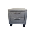 Load image into Gallery viewer, Bedside Table 2 drawers Night Stand Upholstery Fabric Storage in Light Grey Colour