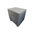 Load image into Gallery viewer, Bedside Table 2 drawers Night Stand Upholstery Fabric Storage in Light Grey Colour