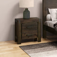 Load image into Gallery viewer, Bedside Table 2 drawers Night Stand Solid Wood Acacia Storage in Chocolate Colour