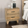 Load image into Gallery viewer, Bedside Table 2 drawers Night Stand Solid Wood Storage Light Brown Colour