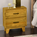 Load image into Gallery viewer, Bedside Table 2 drawers Night Stand Solid Wood Storage Light Brown Colour