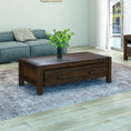 Load image into Gallery viewer, Coffee Table Solid Acacia Wood & Veneer 1 Drawers Storage Chocolate Colour