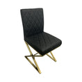 Load image into Gallery viewer, 2X Dining Chair Stainless Gold Frame & Seat Black PU Leather