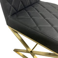 Load image into Gallery viewer, 2X Dining Chair Stainless Gold Frame & Seat Black PU Leather