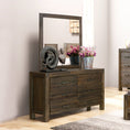 Load image into Gallery viewer, Dresser with 6 Storage Drawers in Solid Acacia & Veneer With Mirror in Chocolate Colour