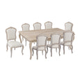 Load image into Gallery viewer, Large Size Oak Wood White Washed Finish Dining Set