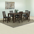 Load image into Gallery viewer, 7 Pieces Dining Suite 180cm Medium Size Dining Table & 6X Chairs with Solid Acacia Wooden Base in Chocolate Colour