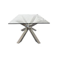 Load image into Gallery viewer, Dining Table in Crisscross Shaped High Glossy Stainless Steel Base with 12mm Tempered Glass Top