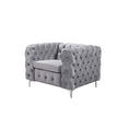 Load image into Gallery viewer, Velvet Armchair Lounge Accent Chair Upholstered Button Tufted Metal Legs Couch Sofa Seater