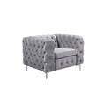 Load image into Gallery viewer, Velvet Armchair Lounge Accent Chair Upholstered Button Tufted Metal Legs Couch Sofa Seater