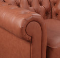 Load image into Gallery viewer, Single Seater Brown Sofa Armchair for Lounge Chesterfireld Style Button Tufted in Faux Leather