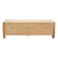 Load image into Gallery viewer, TV Cabinet with 3 Storage Drawers with Shelf Solid Acacia Wooden Frame Entertainment Unit in Oak Colour