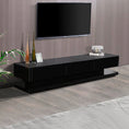 Load image into Gallery viewer, TV Cabinet with 3 Storage Drawers With High Glossy Assembled Entertainment Unit in Black colour